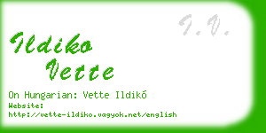 ildiko vette business card